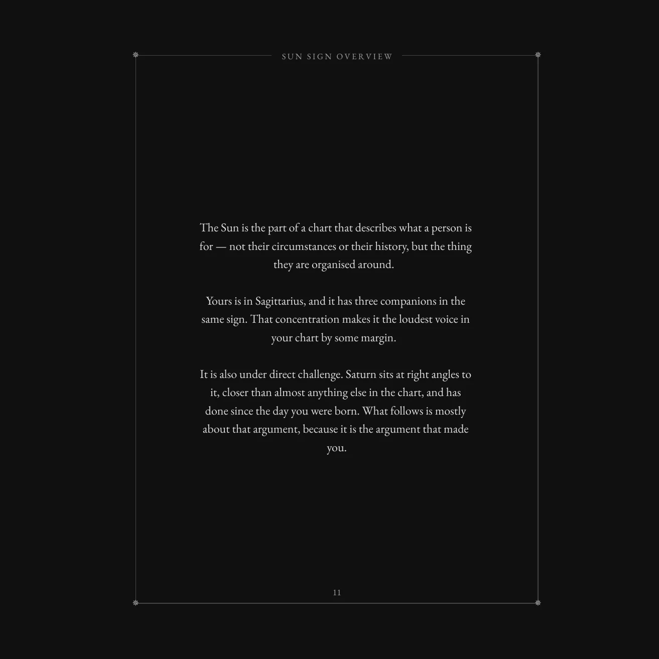 Page 11 — personalized Sun overview
